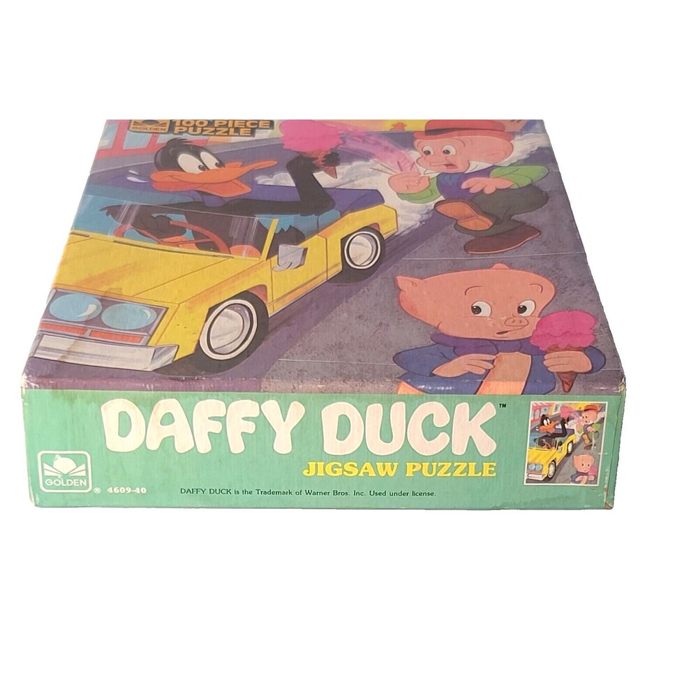 Vintage Daffy Duck Elmer Fudd Porky Pig Puzzle 100 Pieces 1978 NEW-Unopened Box - Picture 3 of 7